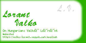 lorant valko business card